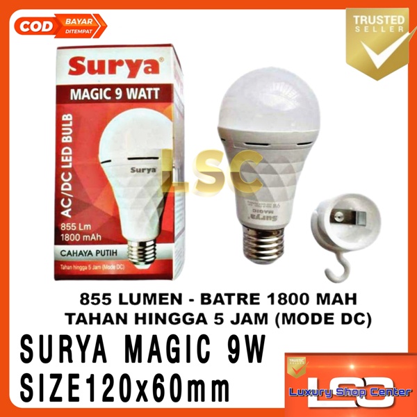 BOHLAM LAMPU EMERGENCY SURYA MAGIC Genius ACDC 9W 12W 18W ORIGINAL