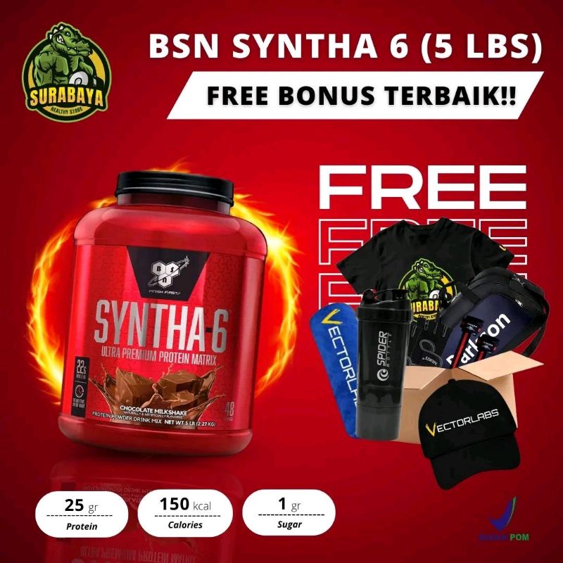 BSN Syntha 6 5 LBS Syntha6 Whey Protein Isolate Blend Syntha-6 5lbs BPOM