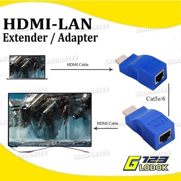 HDMI Extender Extension Adapter Kabel LAN Ethernet 30M RJ45 Cat5 Cat6