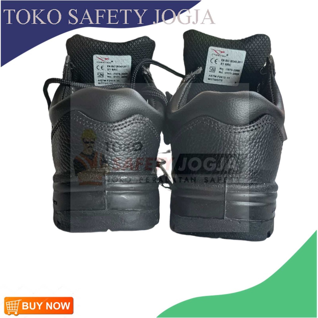 SEPATU SAFETY SHOES CHEETAH 3002H TALI HITAM