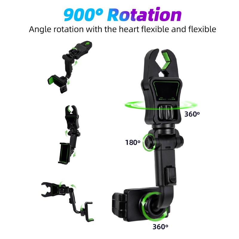 Bracket Dudukan Handphone Iphone Android Universal Rotasi 360 ° Adjustable Untuk Kaca Spion Mobil