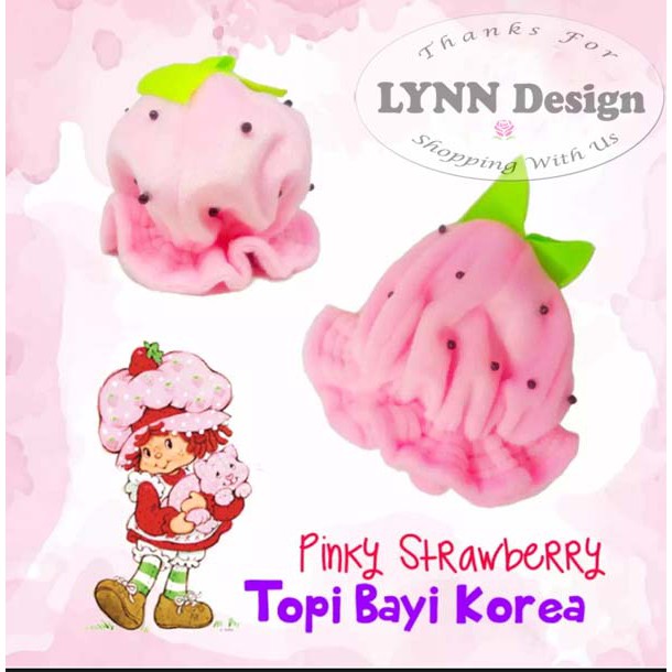 Topi Korea Bayi Pinky Strawberry_Cerianti