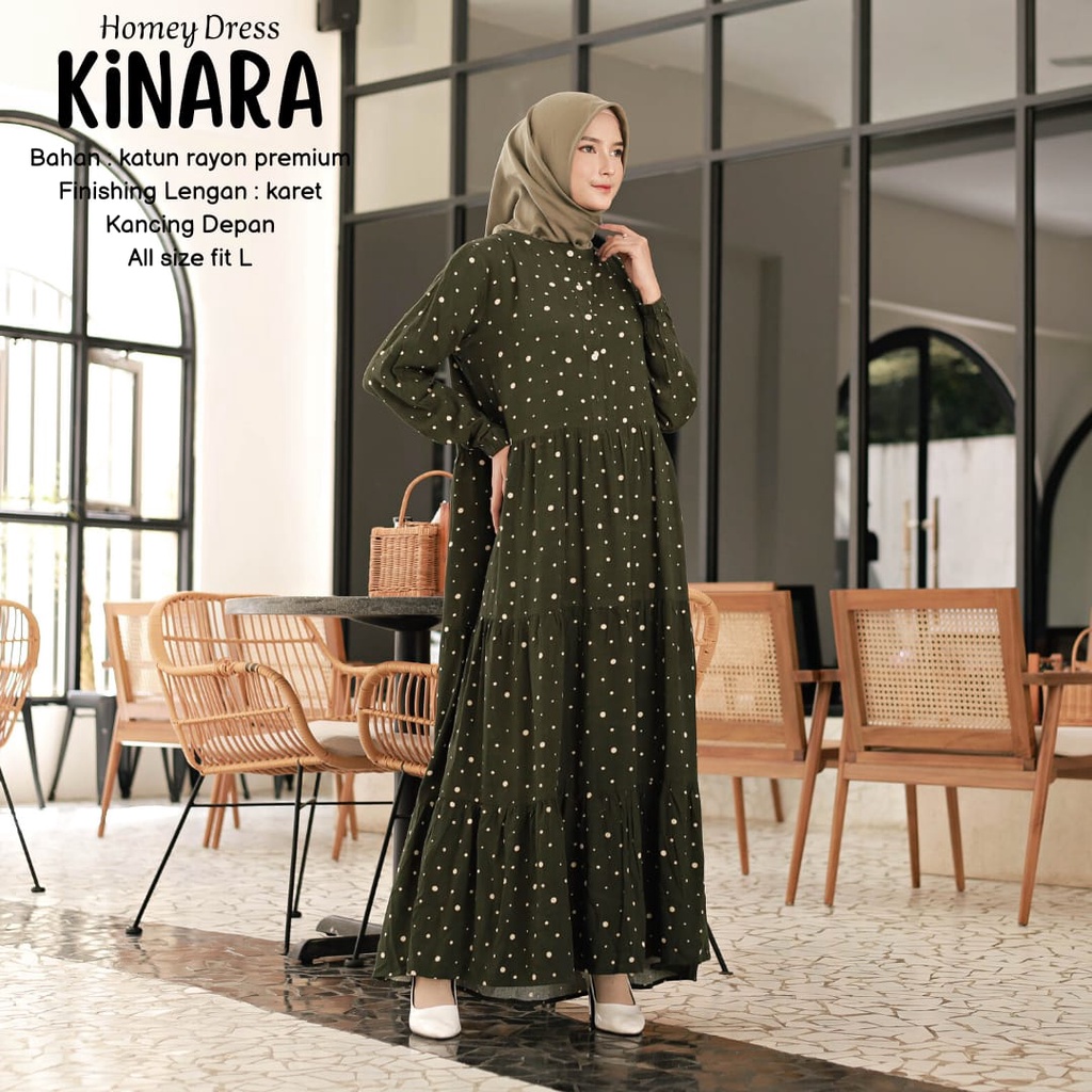 New!! Gamis Dewasa Jumbo/Homey Dress Motif-KINARA DRESS-Bahan Katun Rayon Premium-Busana Muslimah Dewasa