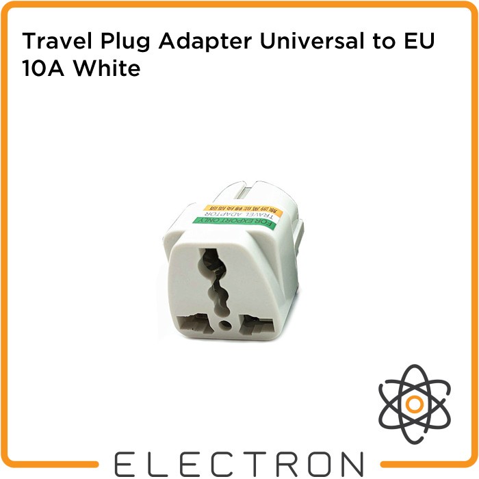 Travel Plug Adapter Universal to EU 10A White Power Socket Arde Ground