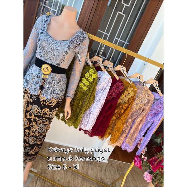 Kebaya Jadi Renda Payet Tumpuk Kenanga | Bestseller | Kebayabali