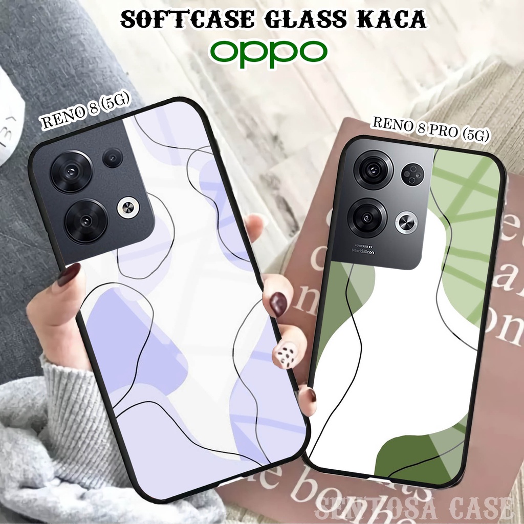 Softcase Glass Kaca OPPO RENO 8 (5G) & RENO 8 PRO (5G) - Casing HP OPPO RENO 8 & 8 PRO (5G) [ S60 ].