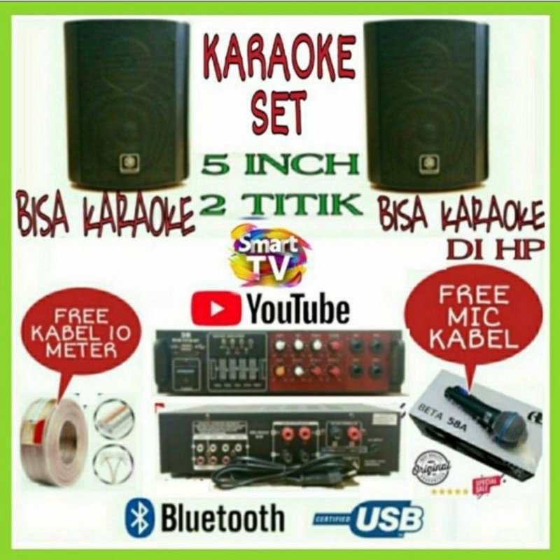 PAKETAN SOUND KARAOKE MINI BLUETOOTH SMART TV KOMPLIT GARANSI