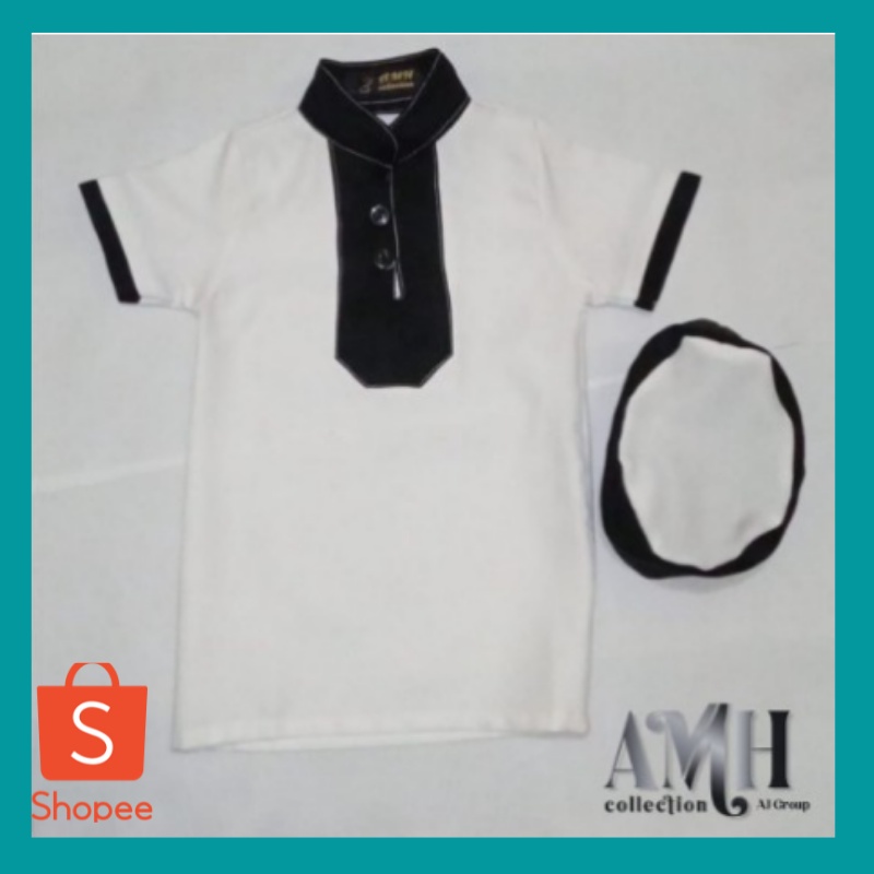 Baju Koko AMH Anak Bayi Laki-Laki Pakaian Muslim Anak Cowok Terbaru 0 - 6 Bulan Kekinian
