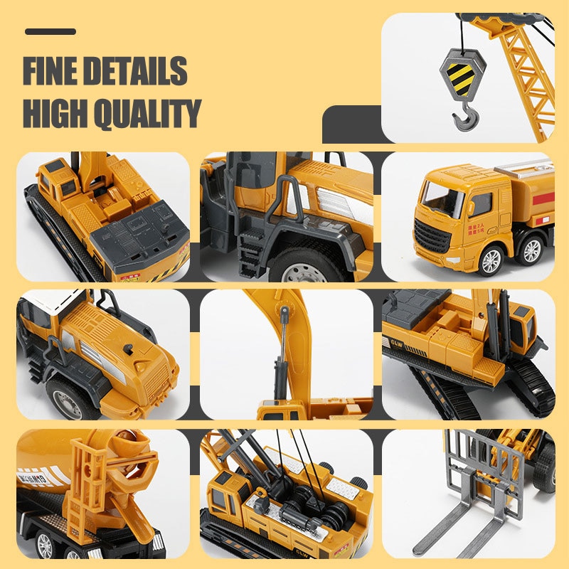 Mainan Truk Excavator Bahan Alloy Metal Diecast Untuk Anak