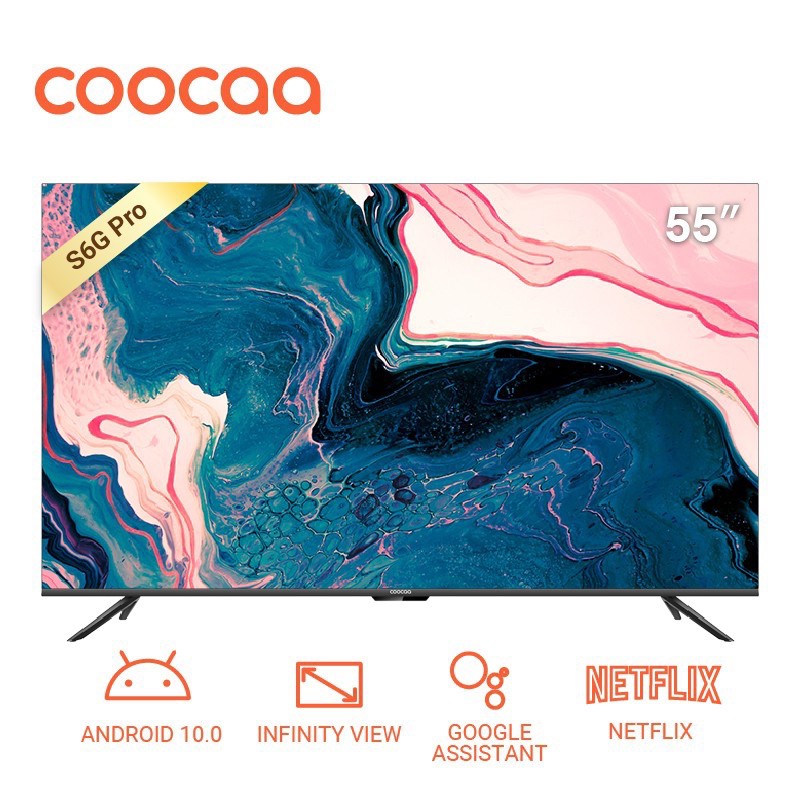 COOCAA LED TV 55 inch 55S6G PRO SMART TV ANDROID 10 UHD 4K 55&quot; DIGITAL