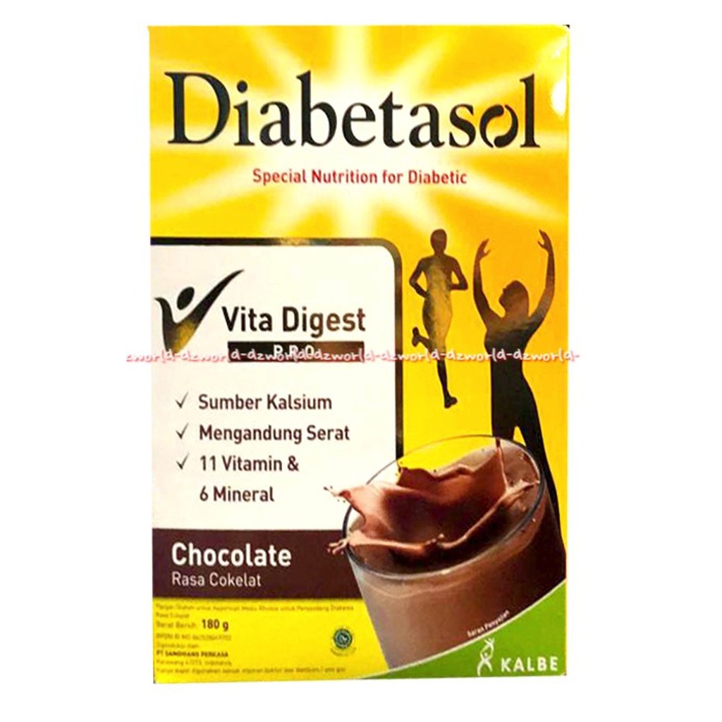 Diabetasol Vita Digest Pro 180gr Susu untuk Diabetes Rasa Vanilla Coklat Cappuccino
