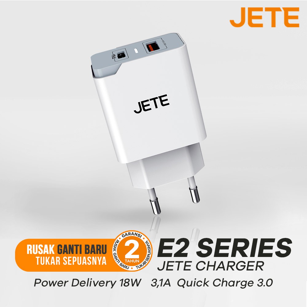 Adapter Charger QC 3.0 with PD JETE E2  - Garansi Resmi 12 Bulan