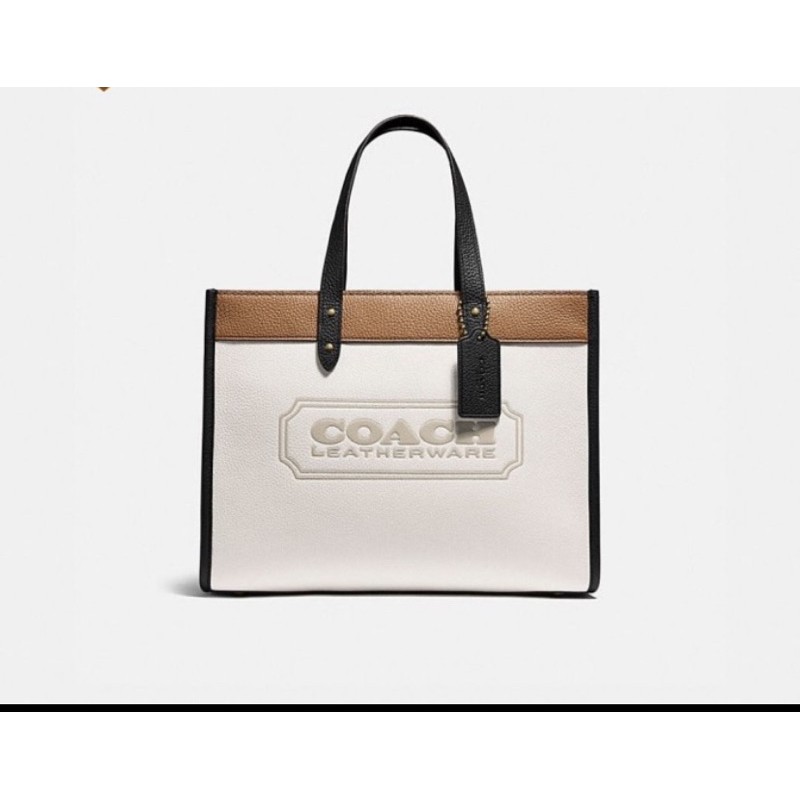 COACH FIELD TOTE 30 IN COLORBLOCK WITH BADGE