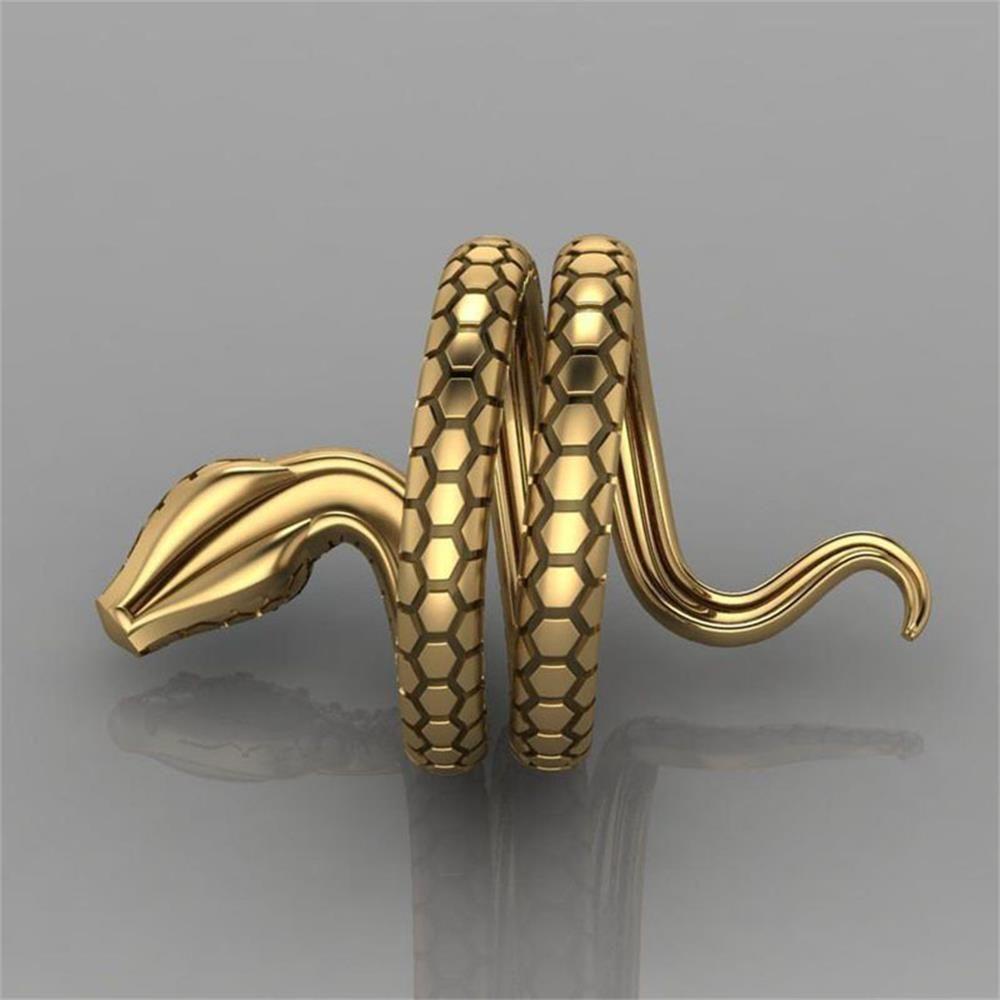 Suyo Cincin Ular Jari Cincin Kuningan Hip Hop Perhiasan Mendominasi Cincin Vintage