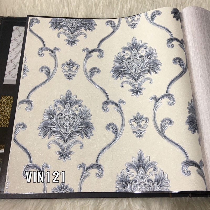 Wallpaper Dinding Klasik Multi Warna Damask Mewah vincenzo