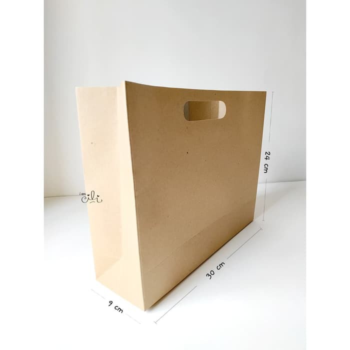 

cli48 pprbag coklat 30x9x24 tas kertas polos coklat fashion isi 10 buah