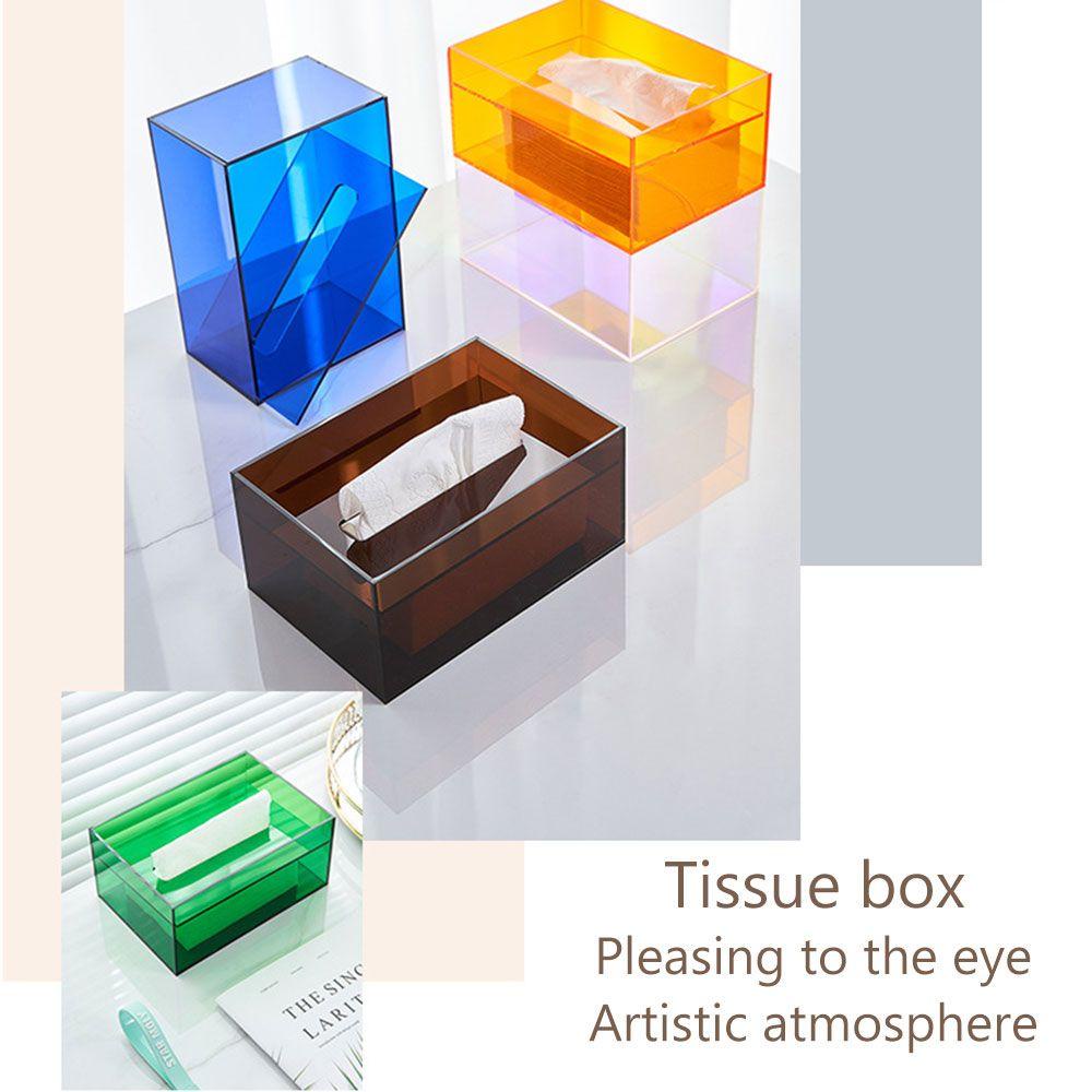 Solighter Tissue Box Acrylic Warna Transparan Rak Penyimpanan Akrilik