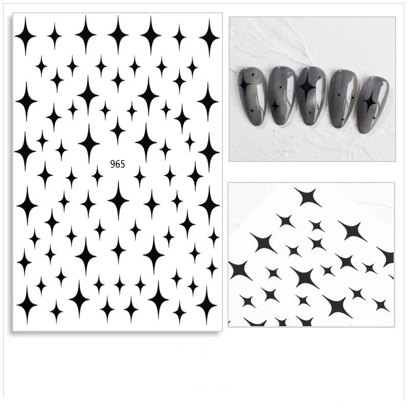 (1 Lembar) (Sparkle Star Stiker Kuku Transfer Air) Untuk Aksesoris Manikur Diy