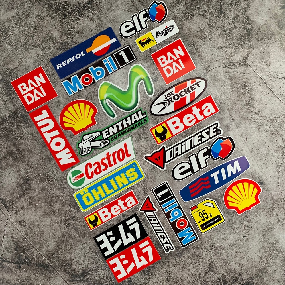 Reflektif Sepeda Motor Stiker Motul BANDAI Movistar OHLINS Helm Dekorasi Stiker Sepeda Motor Styling Aksesoris