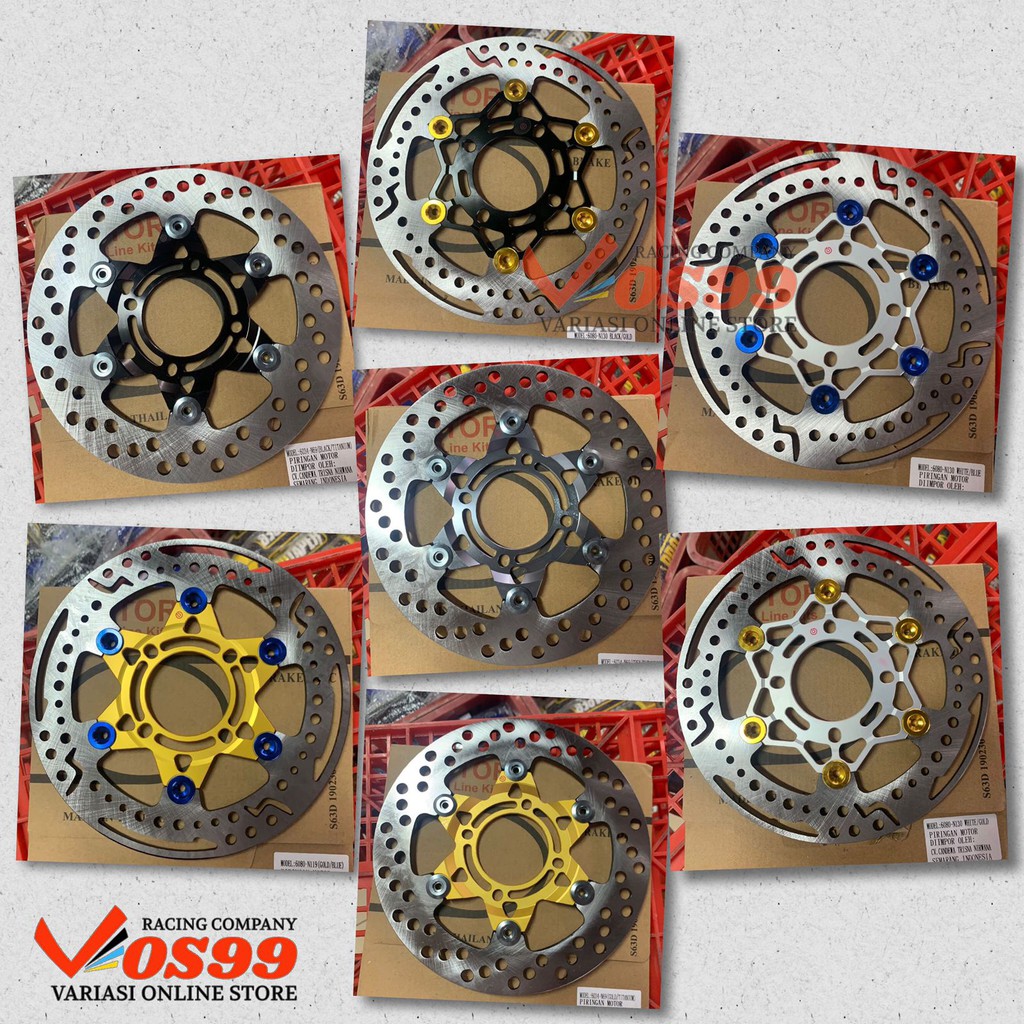 DISC PIRINGAN CAKRAM DEPAN ROTOR FLOATING 3 DIMENSI 220MM NOUVO XRIDE JUPITER MX VEGA FIZR MIO BEAT MOTIF BINTANG