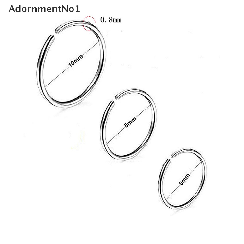 (AdornmentNo1) 9pcs / Set Cincin Tindik Hidung / Bibir / Tubuh Model Terbuka Bahan Stainless Steel Untuk Pria / Wanita