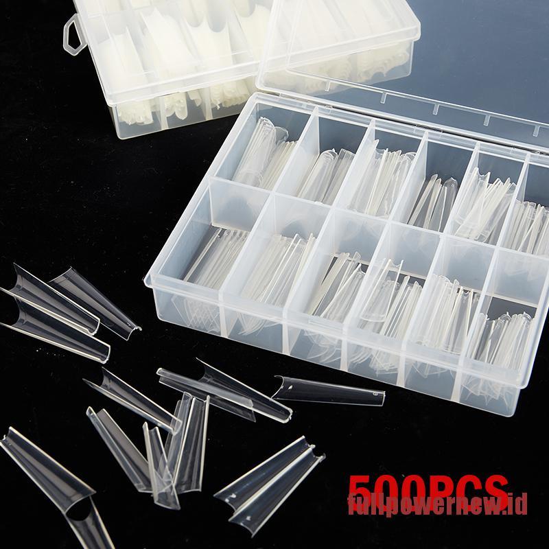 【COD】500pcs/Bag XXL Extra Long Coffin Nail Tips Half Cover Press Clear Fake Nails