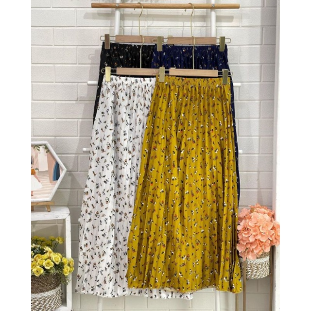 ROK PLISKET DAILY FLOWERS PREMIUM // ROK PLISKET PREMIUM MOTIF BUNGA // BAHAN HYGET PREMIUM-2