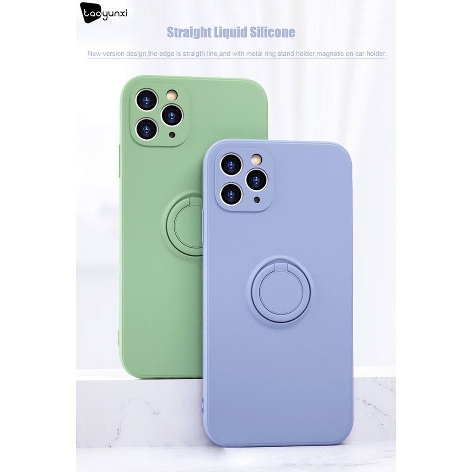 Case Pelindung Kamera Bahan Silikon Dengan Ring Bracket Untuk IPhone 11 12 13 Pro Max Mini 6 6S 7 8 Plus X XR XS