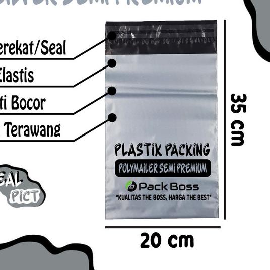 

♥ 20x35 SILVER SEMI PREMIUM POLYMAILER PACKAGING ONLINE ADA PEREKAT ❆