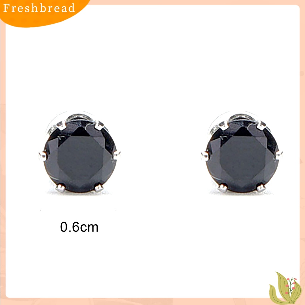 【Fresh】1Pair Unisex Men Women Magnet Clip On Cubic Zirconia Earring No Piercing Jewelry