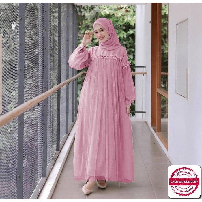 Yasmeera Gamis Rosie | Gamis Terbaru 2021 | Model Gamis Syari | B GT160 Nuraini Maxy / - Dusty
