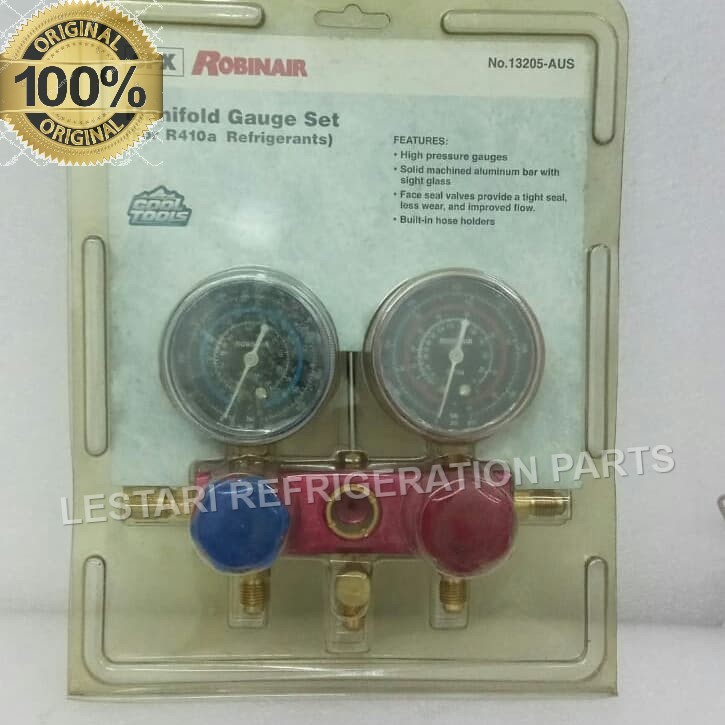 Robinair Manifold Gauge 13205-AUS R410A - robinair - Tanpa Selang