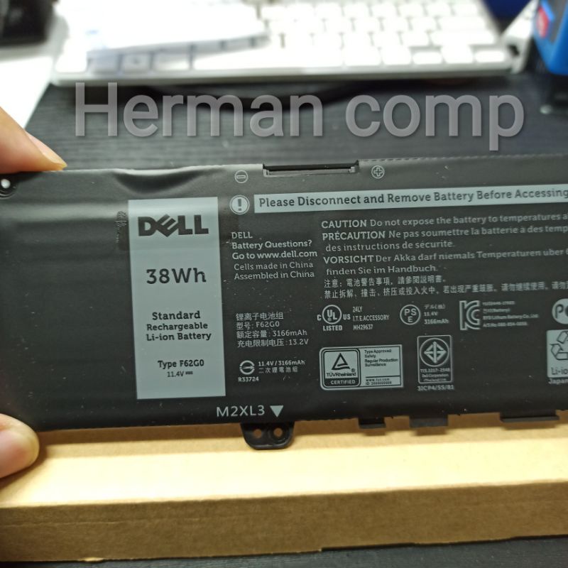 Original Baterai Laptop Dell Vostro 5370 Type F62G0