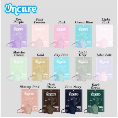 Masker Duckbil Oncare Warna 3 ply Embos isi 10 pcs