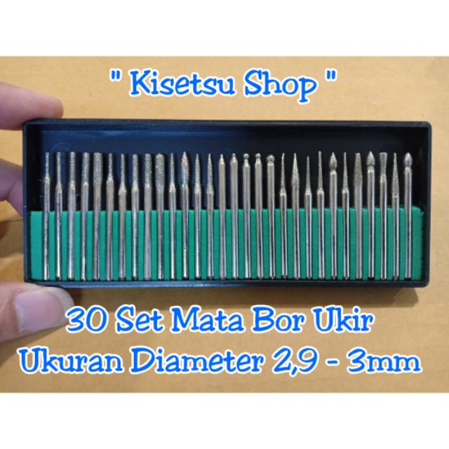 30 SET MATA BOR UKIR / MINI DRILL CARVING TOOLS KAYU, BESI KACA CINCIN PIRING ARKILIK DLL
