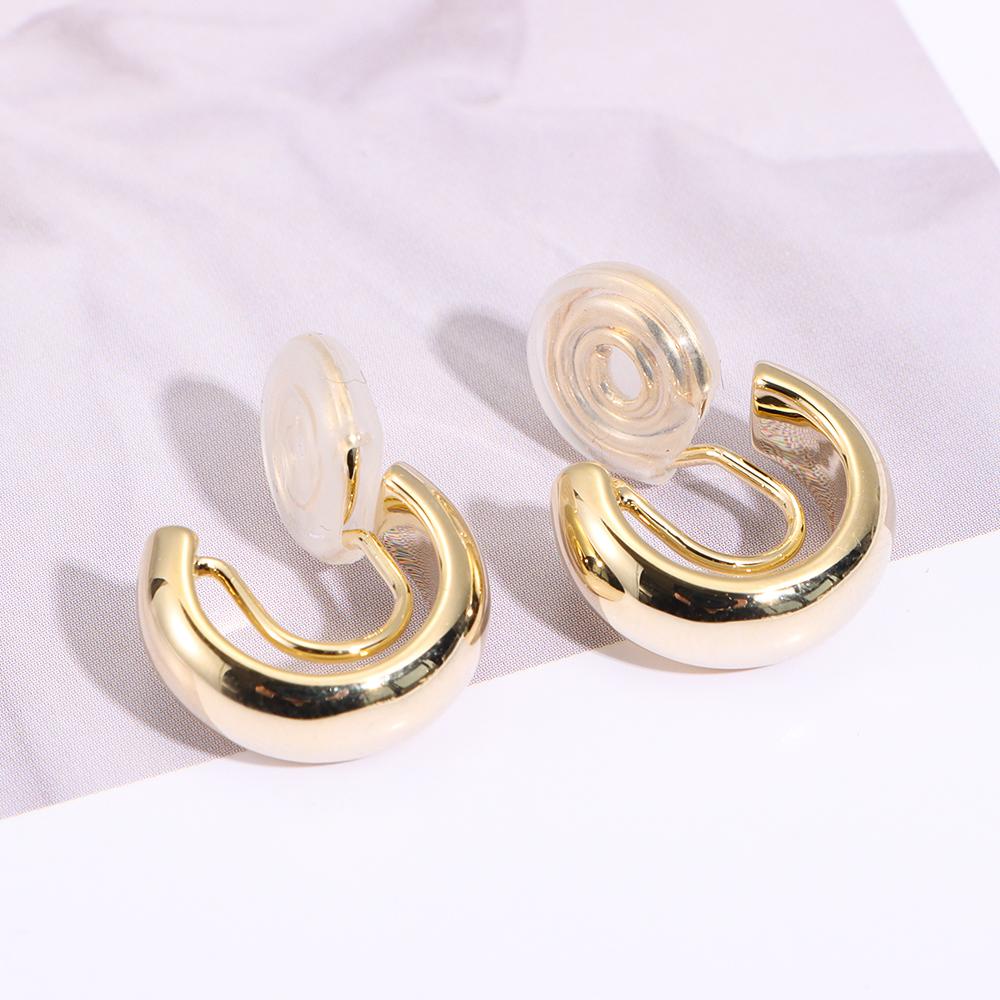 Lily Chunky Hoop Ear Clip Hot Perhiasan Hadiah Baru Trendi Cubic Zirconia Telinga Manset