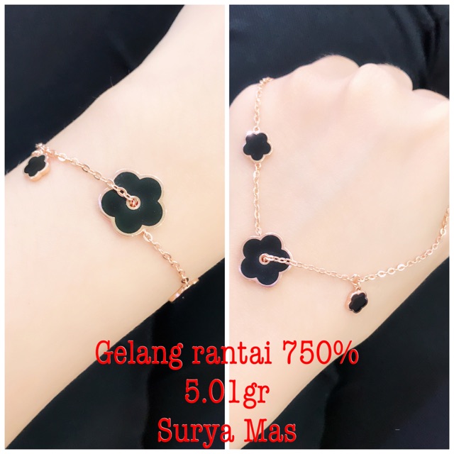 Gelang rantai emas 750%
