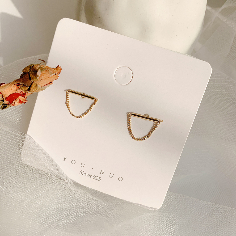 xijing1 925 Jarum Perak, Anting Rantai Rumbai Temperamen Sederhana-7