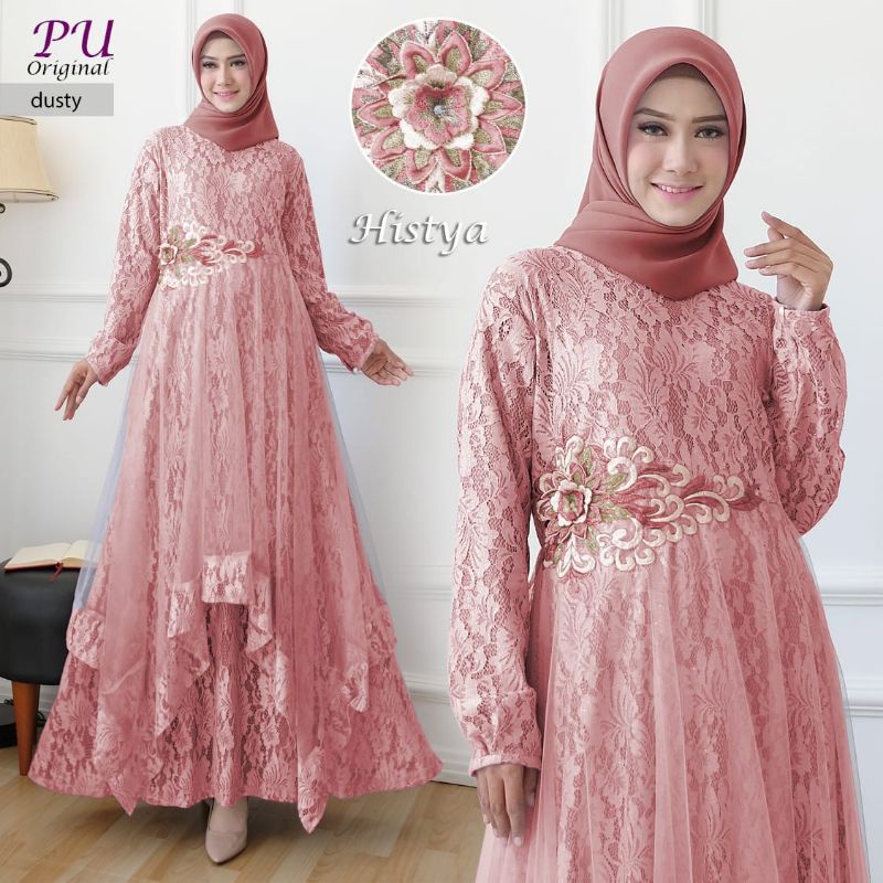 Histya Gamis Pesta Brukat Mewah Histya Gamis Pesta Muslimah