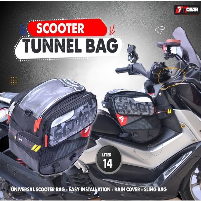 tas motor 7gear scoot tunnel bag scooter matic bebek nmax xmax pcx forza aerox vario lexi maxi tmax riding touring bikers