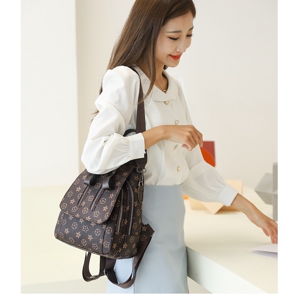 Satu7an T262 Tas Ransel Wanita Korea Fashion Style Motif Tas Cewek Jalan Jalan Tas Punggung Import Backpack Women Kulit PU