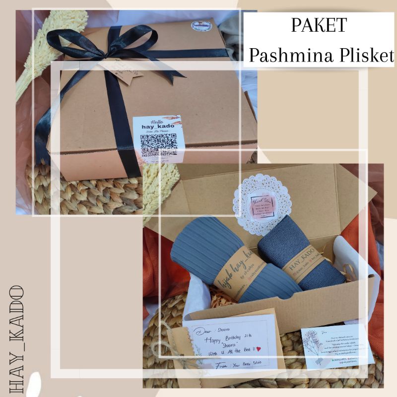 

HAMPERS PASHMINA PLISKET CERUTY BABYDOLL PREMIUM | KADO ULANGTAHUN | WISUDA | GIFT BOX