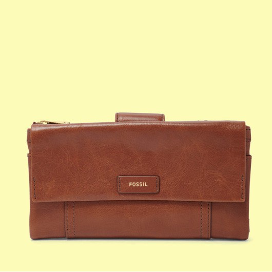 Dompet Fossil Ellis Clutch Brown