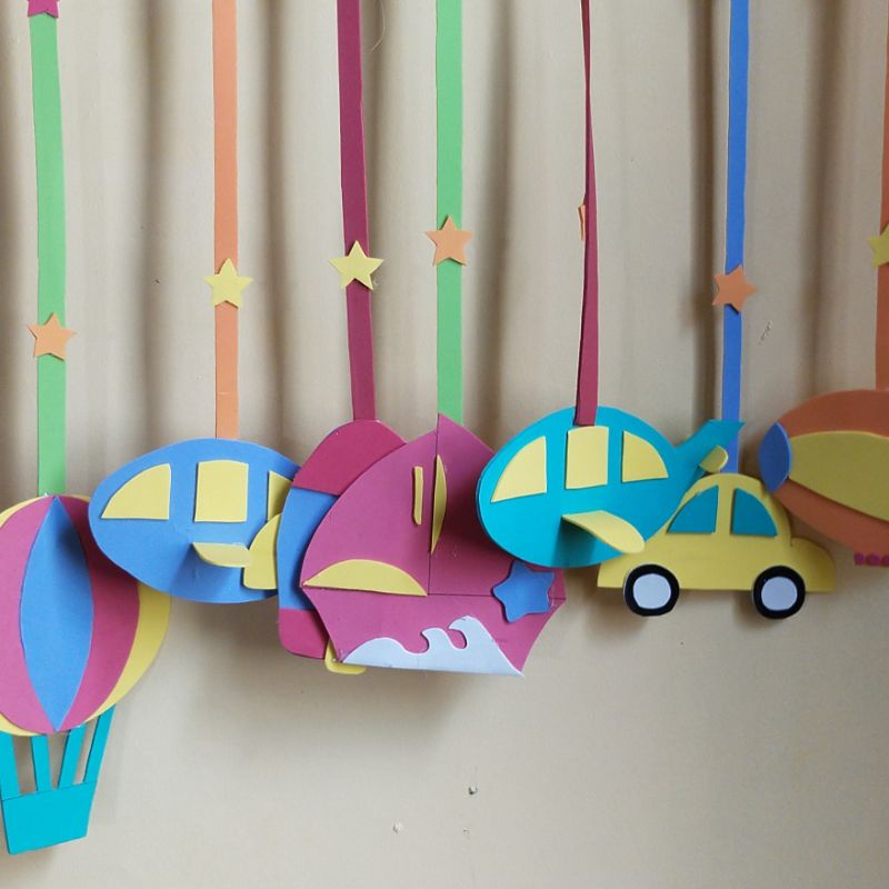 Gantungan Kendaraan Transportasi Hiasan Jendela Kelas / Ruang Kelas Lucu