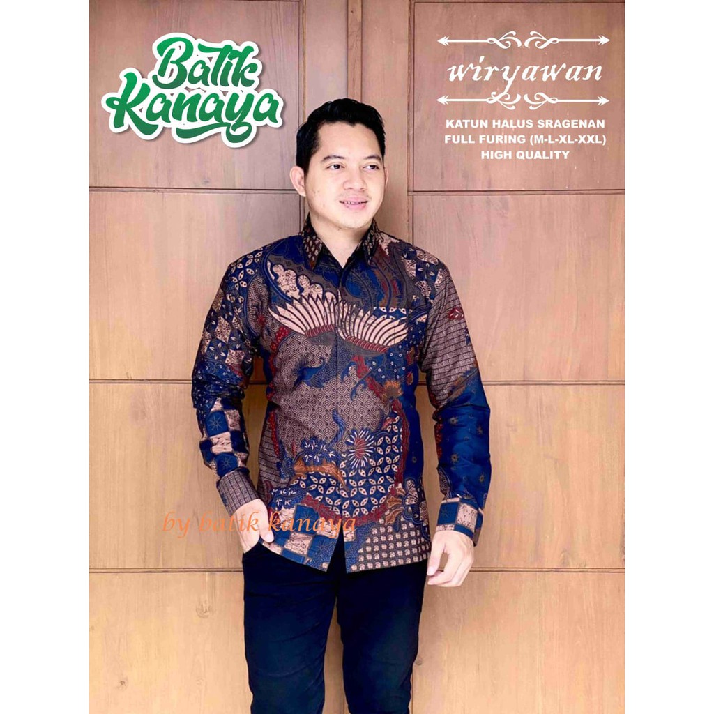 Kanaya Jayasura Batik Lengan Panjang Full Furing Katun halus Sragenan Hq Size M-XXL Batik Solo