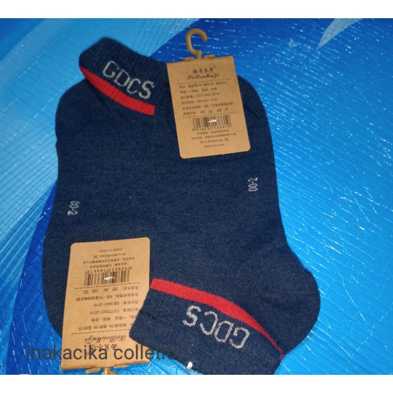 kaos kaki pria pendek  cotton   hitam putih navy abu