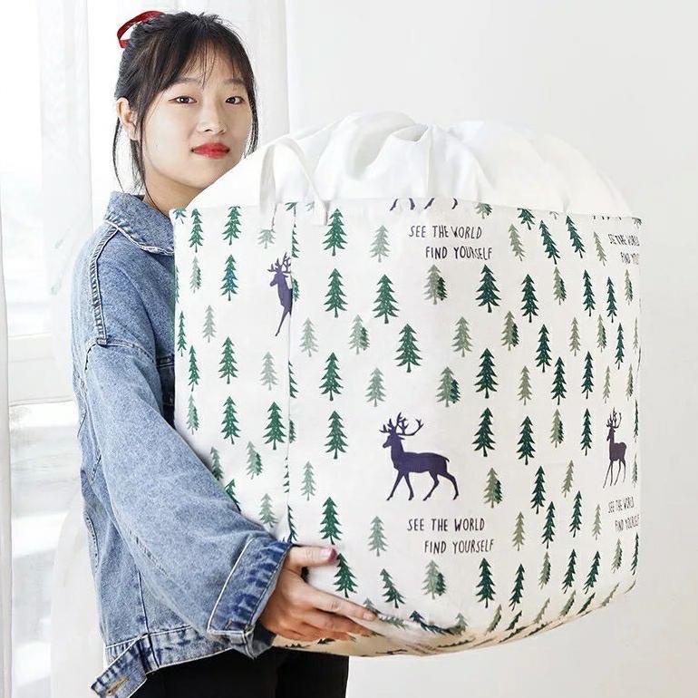 STORAGE BAG JUMBO 100 LITER STORAGE BOX KERANJANG BAJU TEMPAT PAKAIAN ,MAINAN ANAK / BAD COVER / SEL