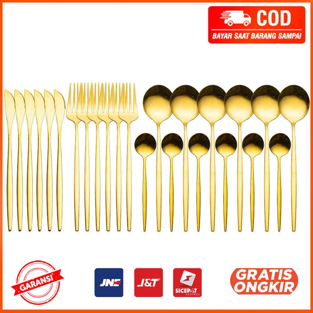 Cutlery Perlengkapan Makan Sendok Garpu Pisau 24PCS - DS0053