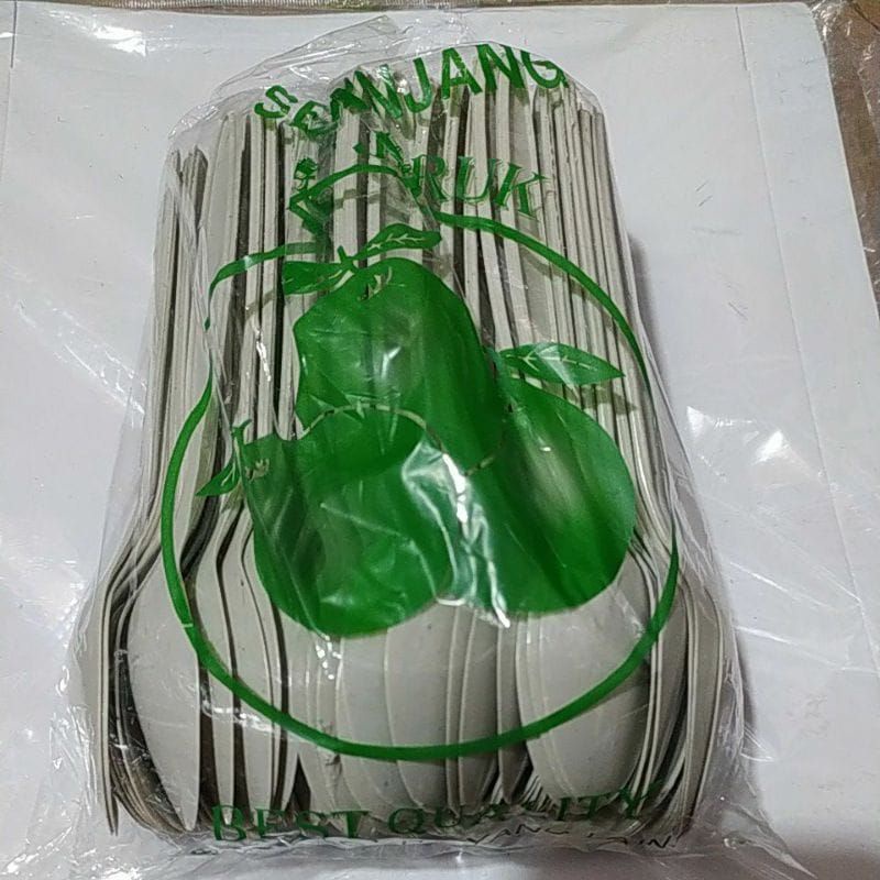 Sendok Panjang 3 Jeruk (100pcs) / Sendok Makan Butek Plastik Murah