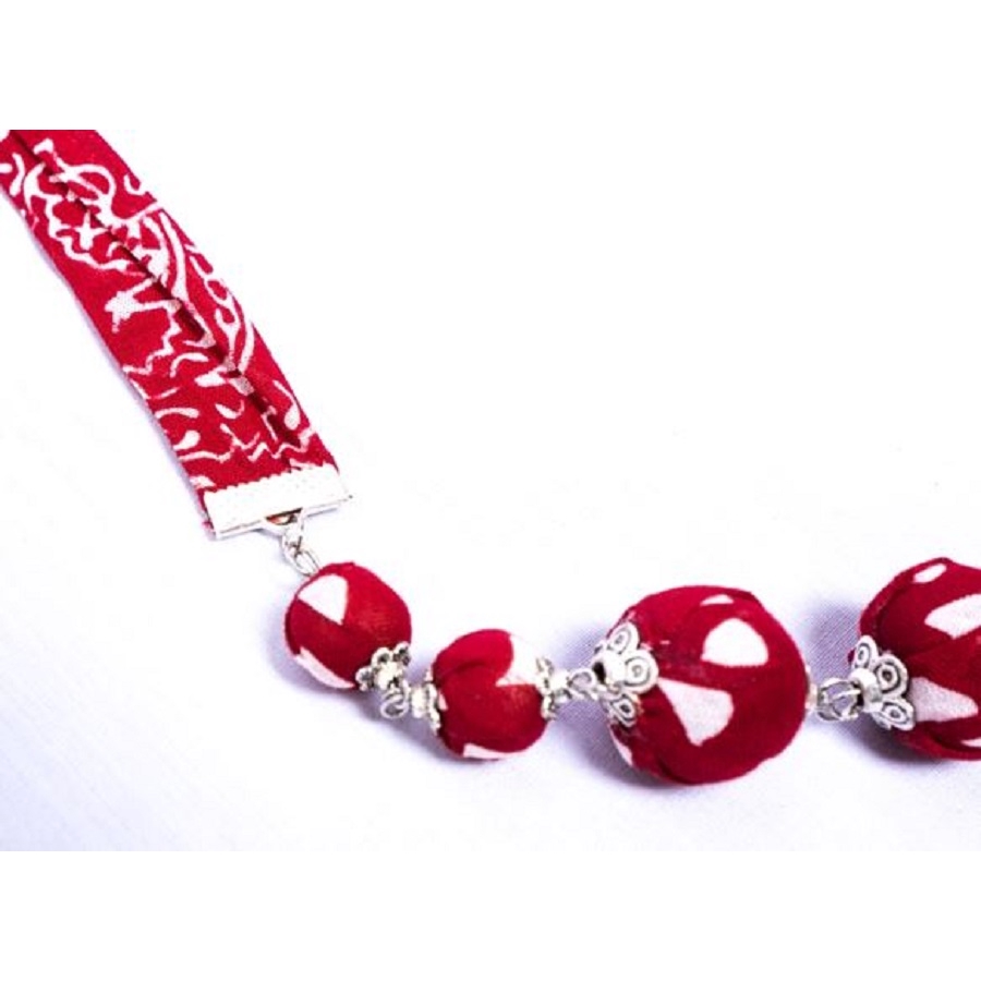 Handmade Necklace with Batik Pendant by Batik Luwes Luwes